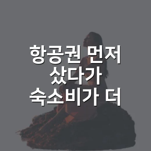 항공권 먼저 샀다가 숙소비가 더 나온 날 - 요약