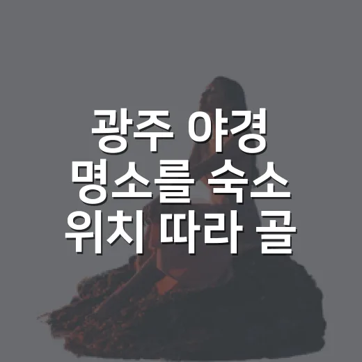 광주 야경 명소를 숙소 위치 따라 골라봤더니 - 요약