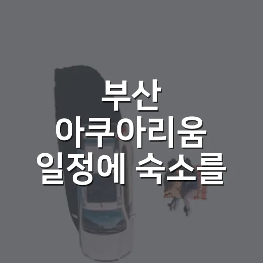 부산 아쿠아리움 일정에 숙소를 붙여보니 - 요약