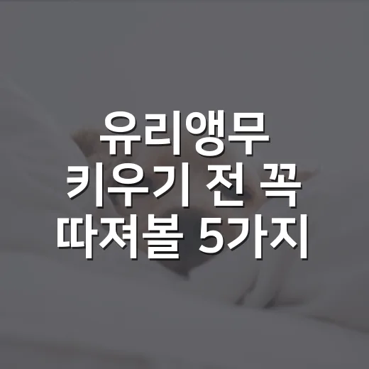 유리앵무 키우기 전 꼭 따져볼 5가지 현실 조건 - 요약