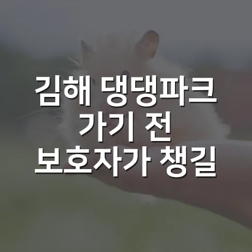 김해 댕댕파크 가기 전 보호자가 챙길 5가지 - 요약
