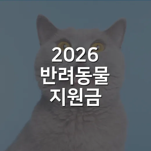 2026 반려동물 지원금, 놓치기 쉬운 5가지 확인 포인트 - 요약