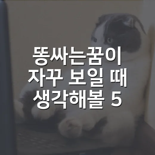 똥싸는꿈이 자꾸 보일 때 생각해볼 5가지 신호 - 요약
