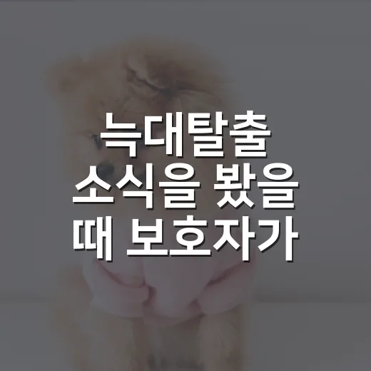 늑대탈출 소식을 봤을 때 보호자가 먼저 해야 할 5가지 - 요약