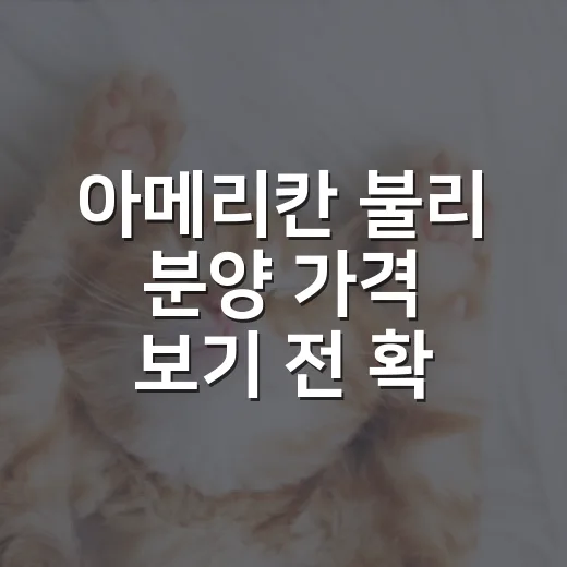 아메리칸 불리 분양 가격 보기 전 확인할 5가지 비용 - 요약