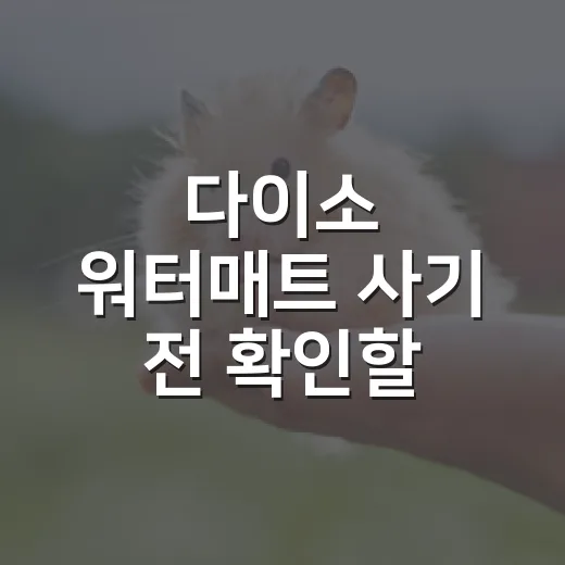 다이소 워터매트 사기 전 확인할 5가지 기준 - 요약