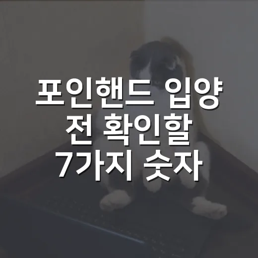 포인핸드 입양 전 확인할 7가지 숫자 - 요약
