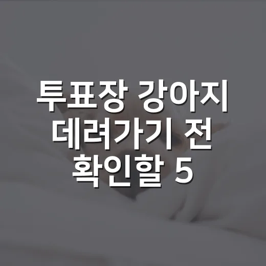 투표장 강아지 데려가기 전 확인할 5가지 기준 - 요약