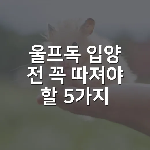 울프독 입양 전 꼭 따져야 할 5가지 현실 - 요약