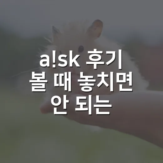 a!sk 후기 볼 때 놓치면 안 되는 5가지 기준 - 요약