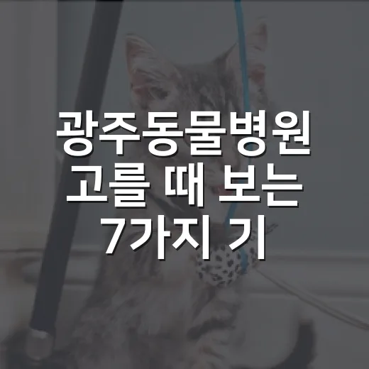 광주동물병원 고를 때 보는 7가지 기준, 본동물병원 검색 전 체크할 것 - 요약