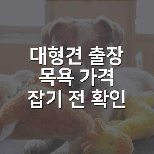 대형견 출장 목욕 가격 잡기 전 확인할 5가지 비용 기준 - 요약