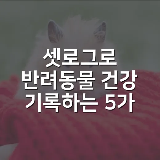 셋로그로 반려동물 건강 기록하는 5가지 방법 - 요약