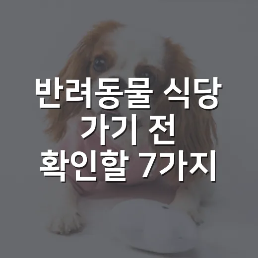 반려동물 식당 가기 전 확인할 7가지 기준 - 요약