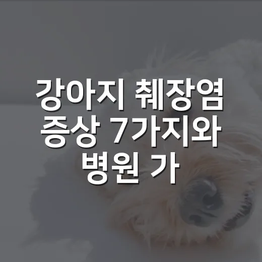강아지 췌장염 증상 7가지와 병원 가야 하는 신호 - 요약