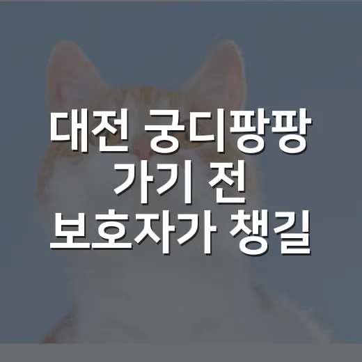 대전 궁디팡팡 가기 전 보호자가 챙길 5가지 - 요약