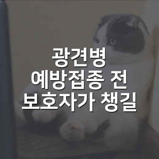 광견병 예방접종 전 보호자가 챙길 5가지 - 요약