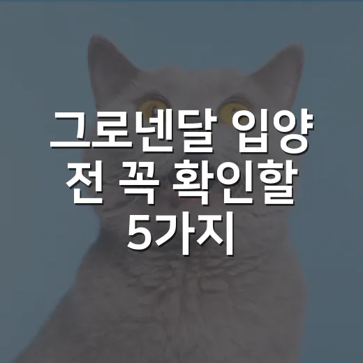 그로넨달 입양 전 꼭 확인할 5가지 현실 - 요약
