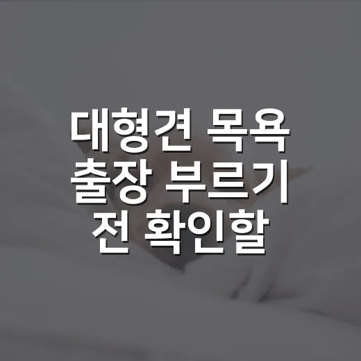 대형견 목욕 출장 부르기 전 확인할 5가지 - 요약