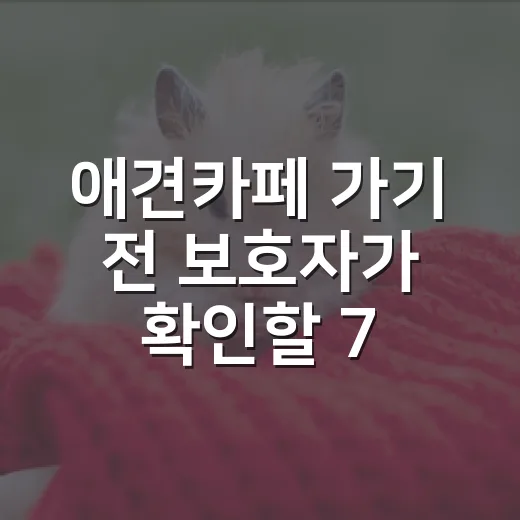 애견카페 가기 전 보호자가 확인할 7가지 기준 - 요약