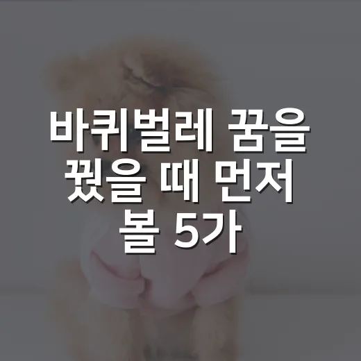 바퀴벌레 꿈을 꿨을 때 먼저 볼 5가지 신호 - 요약