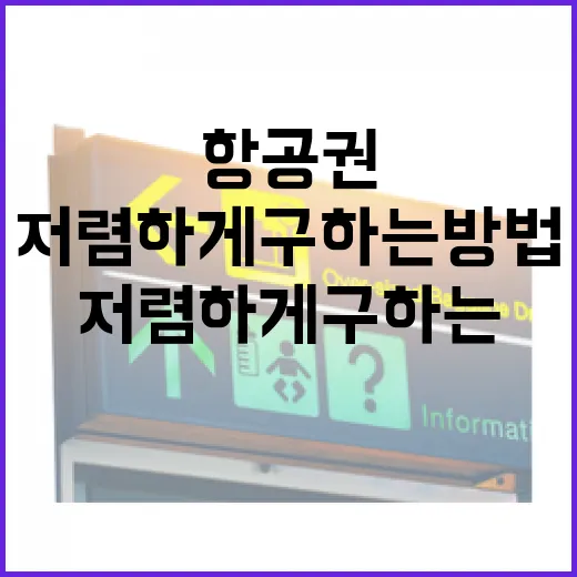 설날항공권을 저렴하게 구하는 방법 - 요약