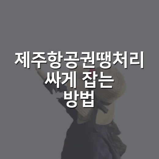 제주항공권땡처리 싸게 잡는 방법, 날짜 고르는 법부터 취소 조건까지 - 요약