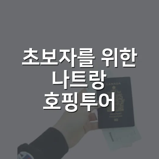 초보자를 위한 나트랑 호핑투어 고르는 방법 - 요약