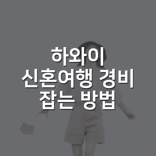 하와이 신혼여행 경비 잡는 방법, 6박 8일 예산은 이렇게 계산하면 편해요 - 요약