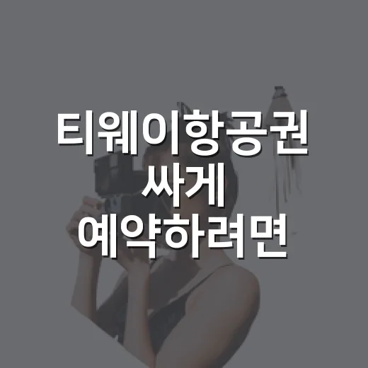 티웨이항공권 싸게 예약하려면 이렇게 비교하세요 - 요약