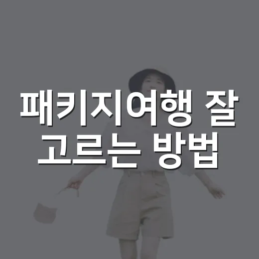 패키지여행 잘 고르는 방법, 초보자라면 이렇게 비교하세요 - 요약