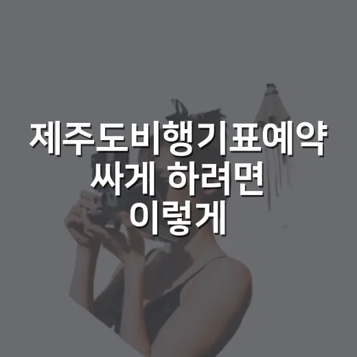 제주도비행기표예약 싸게 하려면 이렇게 잡아보세요 - 요약
