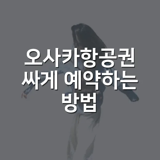 오사카항공권 싸게 예약하는 방법, 날짜부터 수하물까지 이렇게 보면 편해요 - 요약