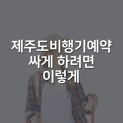 제주도비행기예약 싸게 하려면 이렇게 비교하세요 - 요약