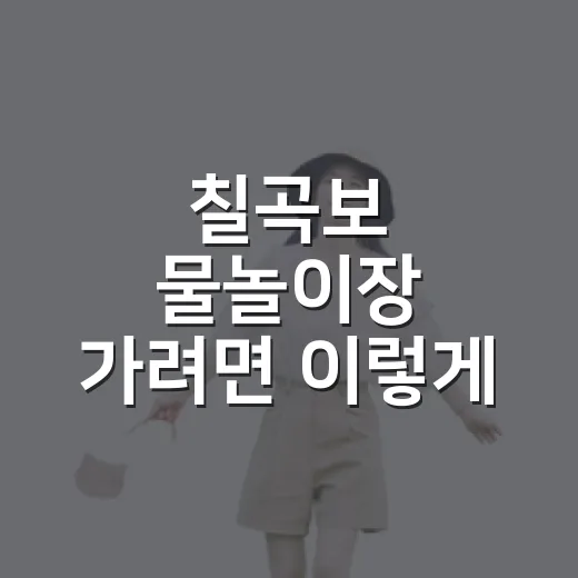 칠곡보 물놀이장 가려면 이렇게 준비하면 편해요 - 요약