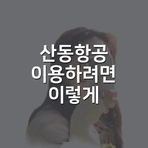 산동항공 이용하려면 이렇게 준비하면 편해요 - 요약