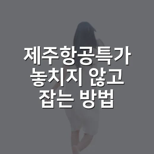 제주항공특가 놓치지 않고 잡는 방법, 초보자도 바로 쓰는 예약 팁 - 요약