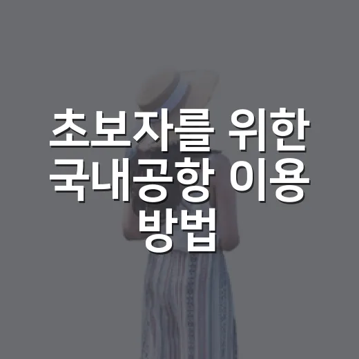 초보자를 위한 국내공항 이용 방법, 출발 전부터 탑승까지 이렇게 준비하세요 - 요약