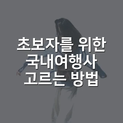 초보자를 위한 국내여행사 고르는 방법, 가격보다 먼저 볼 것들 - 요약