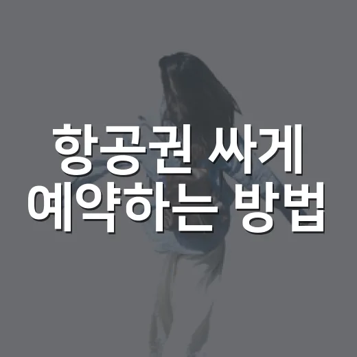 항공권 싸게 예약하는 방법, 초보자도 놓치지 말아야 할 기준 - 요약