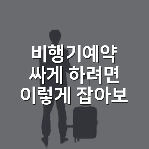 비행기예약 싸게 하려면 이렇게 잡아보세요 - 요약