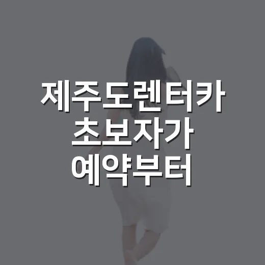 제주도렌터카 초보자가 예약부터 반납까지 덜 헤매는 방법 - 요약