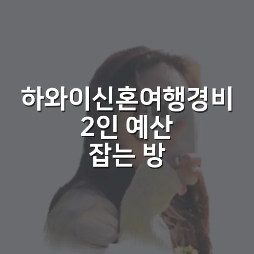 하와이신혼여행경비 2인 예산 잡는 방법, 항공권부터 현지비까지 이렇게 계산하세요 - 요약