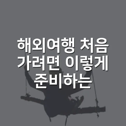 해외여행 처음 가려면 이렇게 준비하는 방법 - 요약