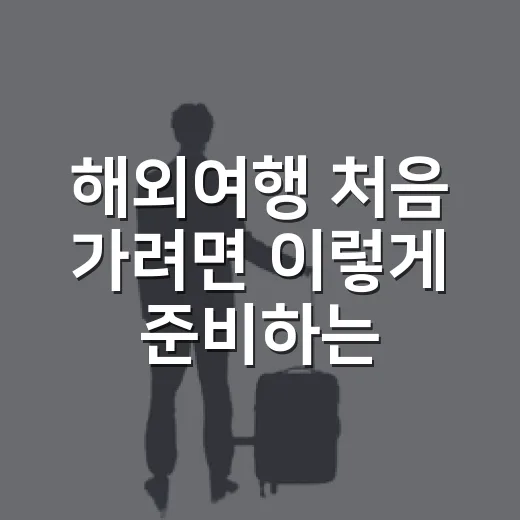 해외여행 처음 가려면 이렇게 준비하는 방법 - 요약