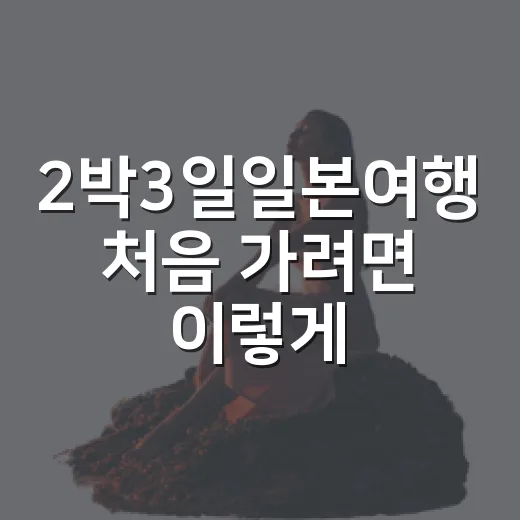 2박3일일본여행 처음 가려면 이렇게 준비하는 방법 - 요약