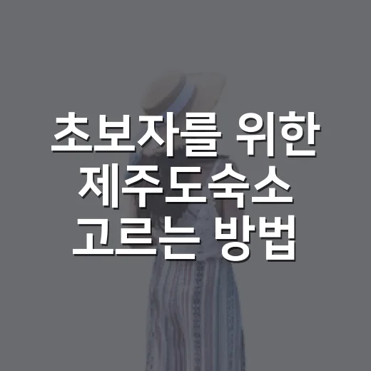 초보자를 위한 제주도숙소 고르는 방법, 동선부터 예산까지 이렇게 잡기 - 요약