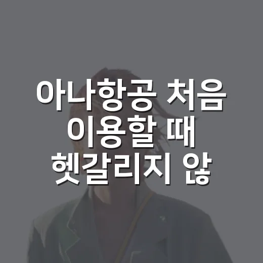 아나항공 처음 이용할 때 헷갈리지 않는 예약·수하물·체크인 방법 - 요약