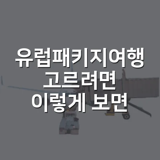 유럽패키지여행 고르려면 이렇게 보면 실패 확률이 줄어요 - 요약
