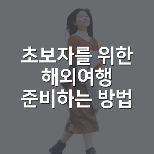 초보자를 위한 해외여행 준비하는 방법, 출발 전 이렇게 챙기면 편해요 - 요약